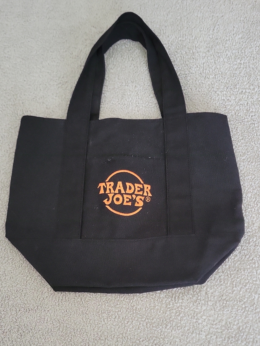 Trader Joe's Black Canvas Tote with Orange Logo Halloween Collection